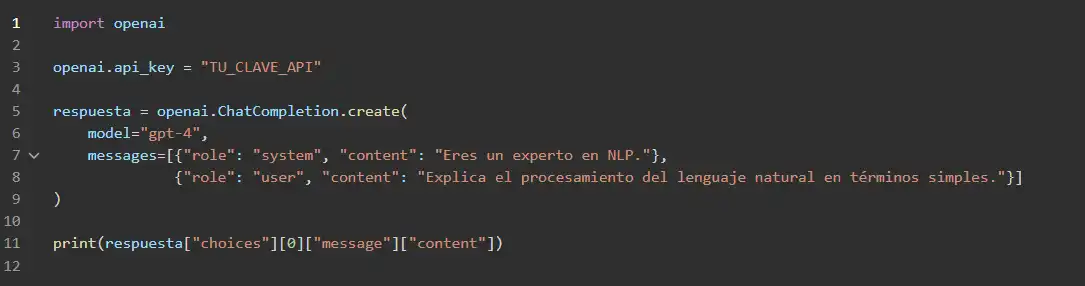 ejemplo API de OpenAI