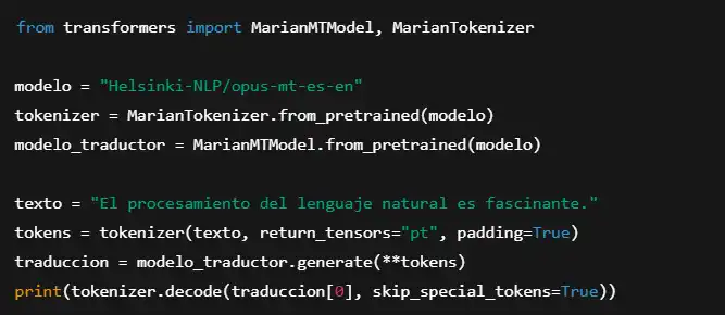 ejemplo de traducción con NLP