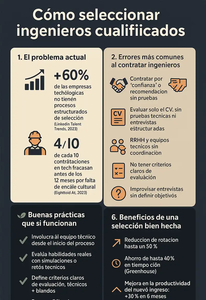 Cómo seleccionar ingenieros cualificados infografía