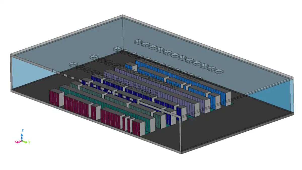 Figura 2 Modelo de un Data Center para simulación CFD
