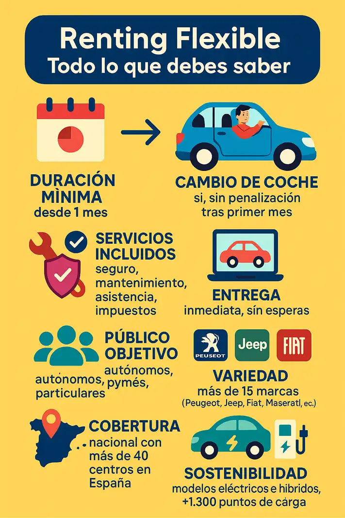 Qué es el renting flexible y cómo funciona infografía