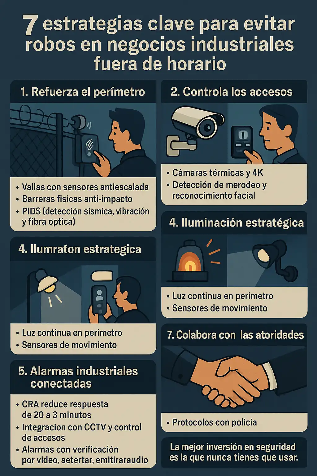 estrategias para evitar robos en negocios industriales infografía