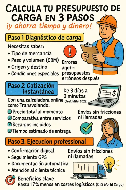 Cómo calcular el presupuesto de carga de mercancía infografía