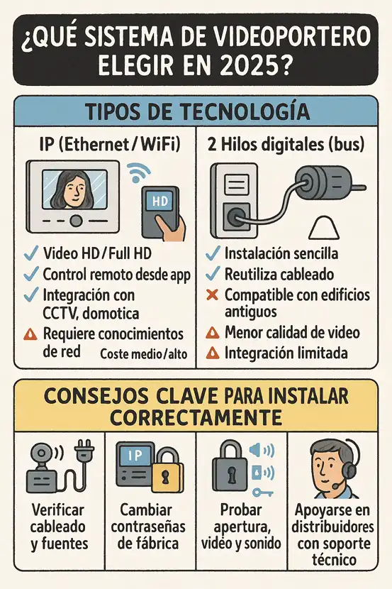 Cómo elegir un sistema de videoportero infografía