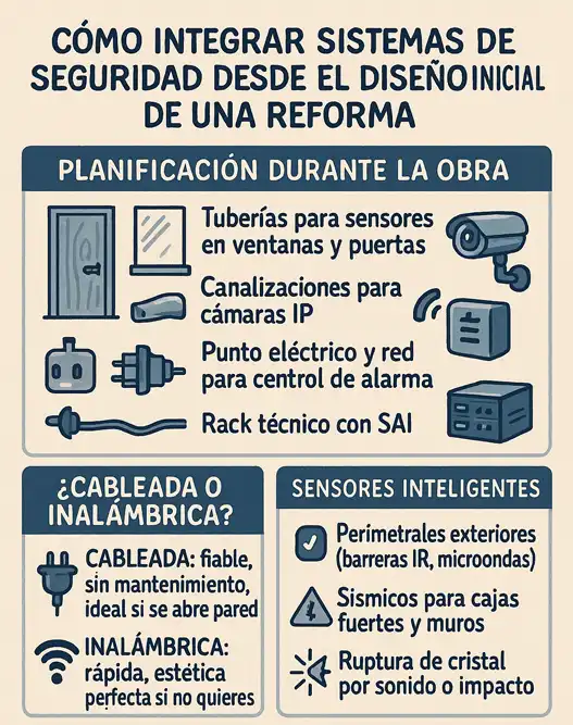 cómo Integrar sistemas de seguridad desde el diseño inicial una reforma infografía