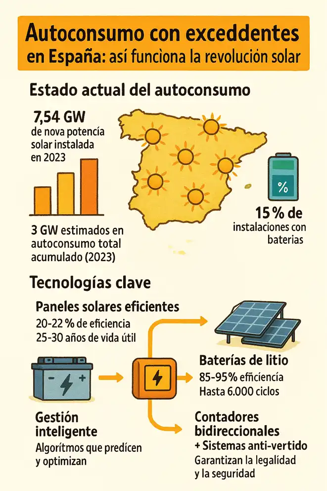 tecnologías necesarias para autoconsumo infografía