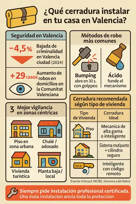 Cuál es la mejor cerradura para una puerta en Valencia infografía