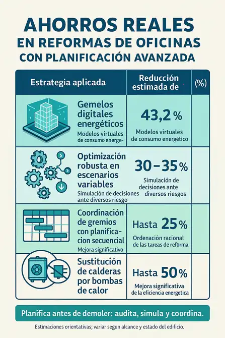 ahorros reales en reformas de oficinas infografía