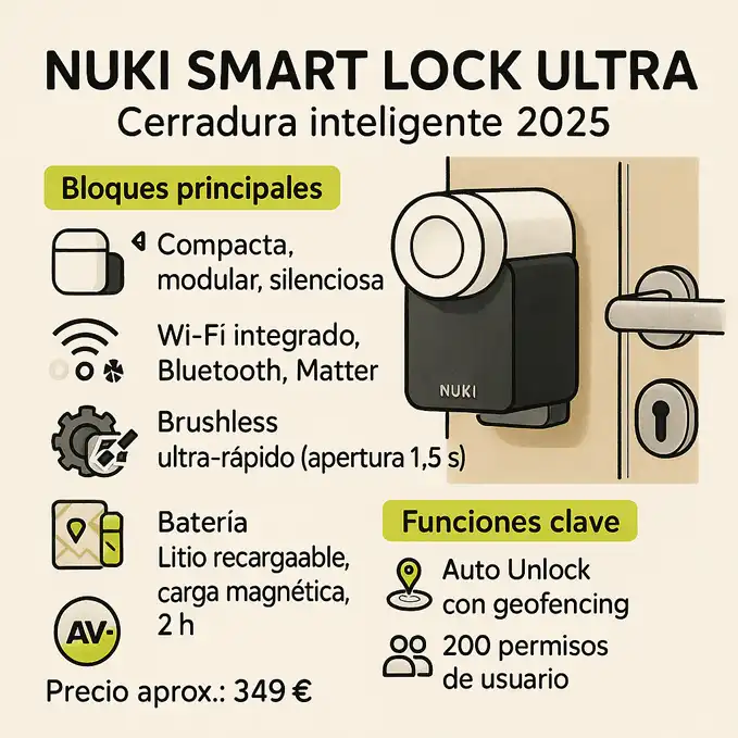 infografía nuki smart lock ultra