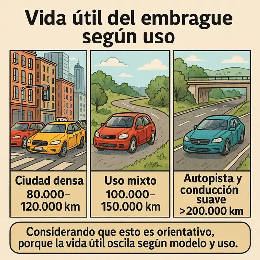vida útil del embrague infografía