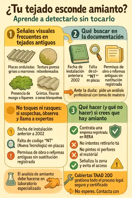 infografía Tu tejado esconde amianto Aprende a detectarlo sin tocarlo